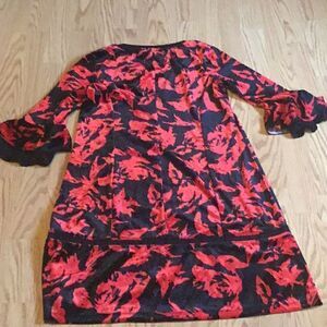 Velvet like red & black ladies dress in size 8